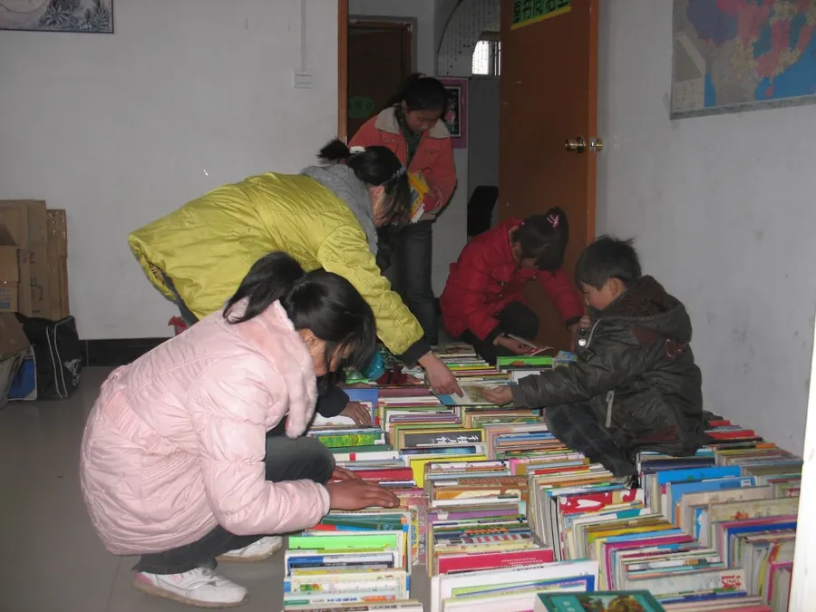 Sorting the collection, Henan children's center.