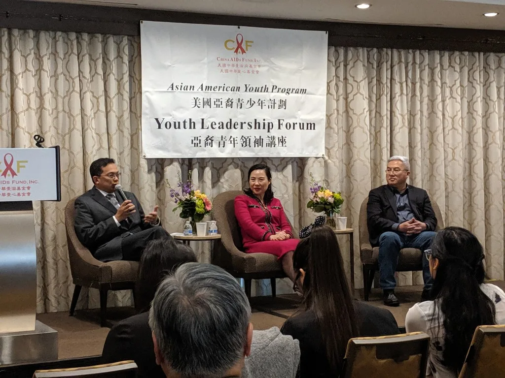 A panelist answering a student's question at the Asian American Youth Program Youth Leadership Forum.